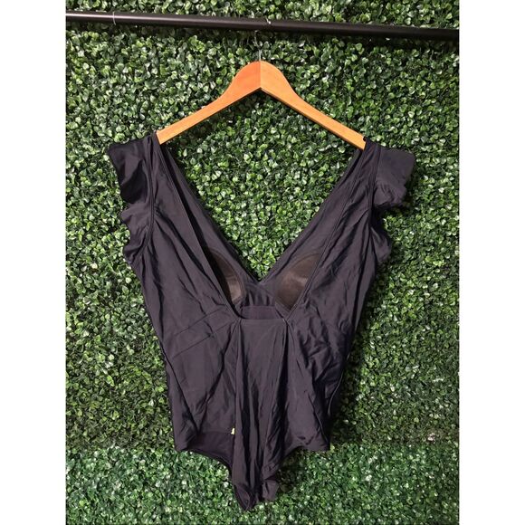 Summersalt The Ruffle Backflip One Piece Swimsuit Black Size 14LT - Picture 2 of 4